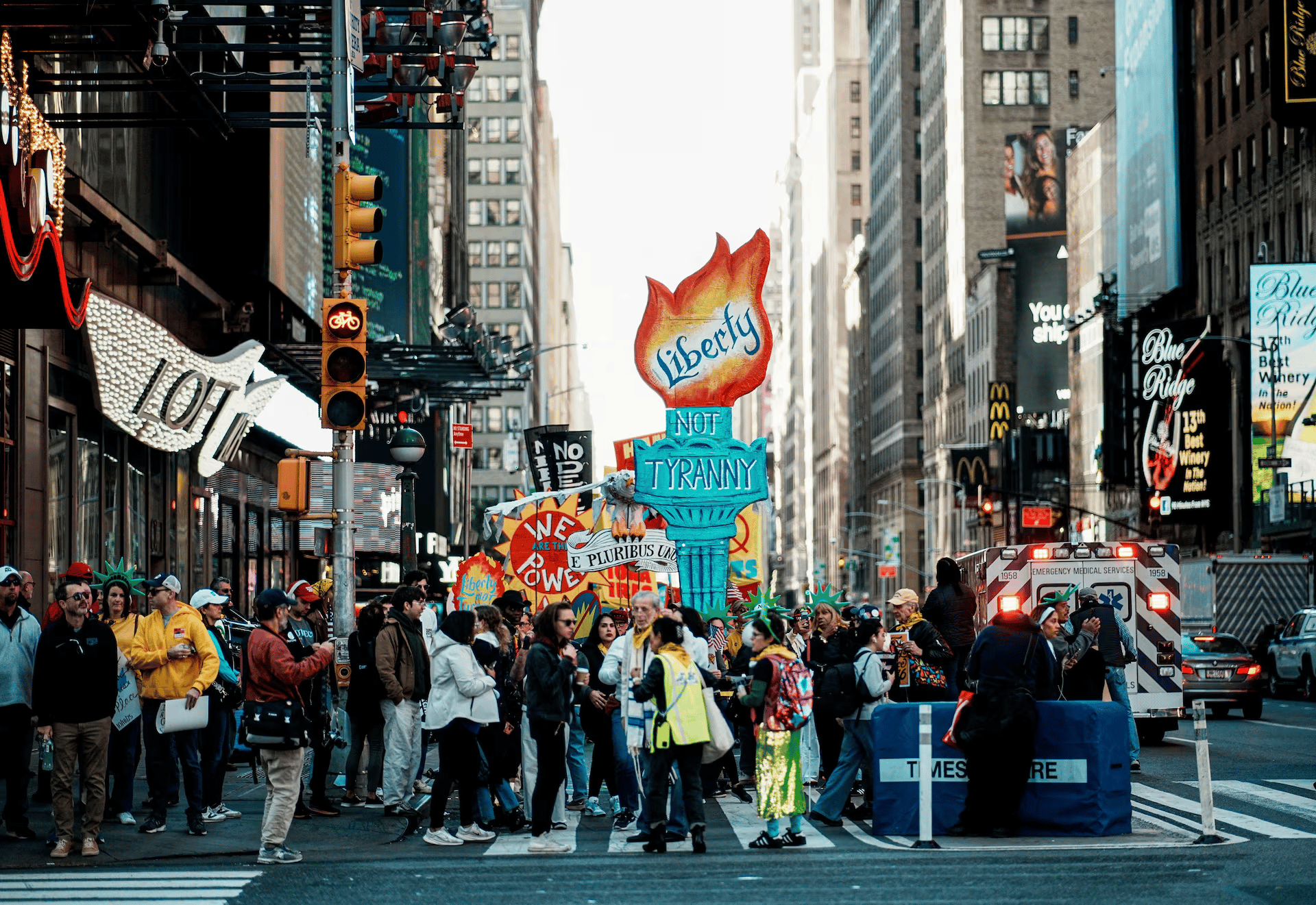 No Kings march, protesters fill avenue