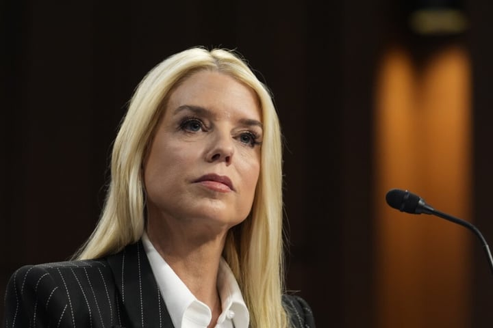 Attorney General Pam Bondi speaking at a Senate Judiciary Committee hearing in Washington