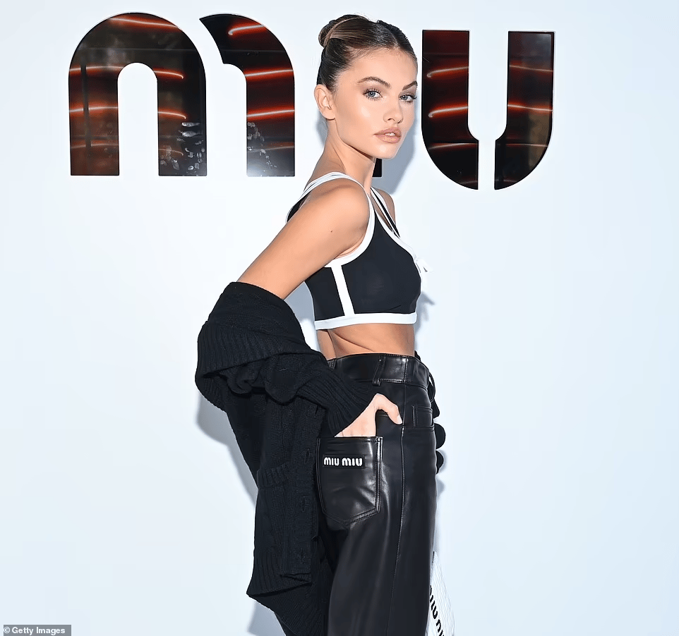 Thylane Blondeau arriving for a Miu Miu presentation in Paris