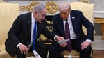 President Trump announcing Gaza peace plan at White House podium