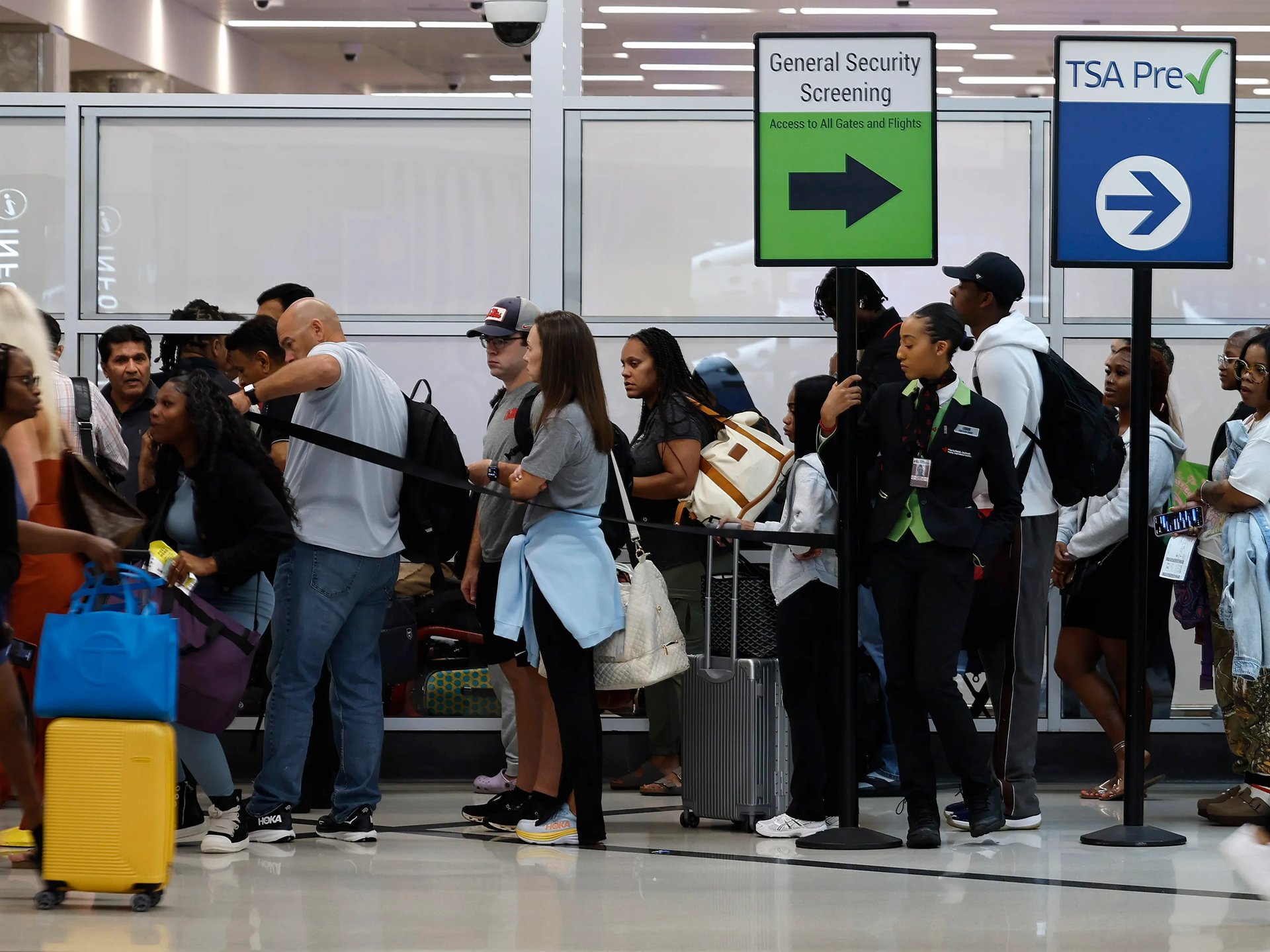TSA during shutdown, October 2025 tsa during shutdown, airport security, air traffic controllers, natca, travel delays, what stays open