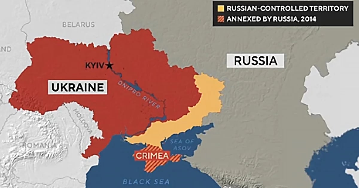 Map of Crimea Donetsk Luhansk Russian occupied territories Trump recognition