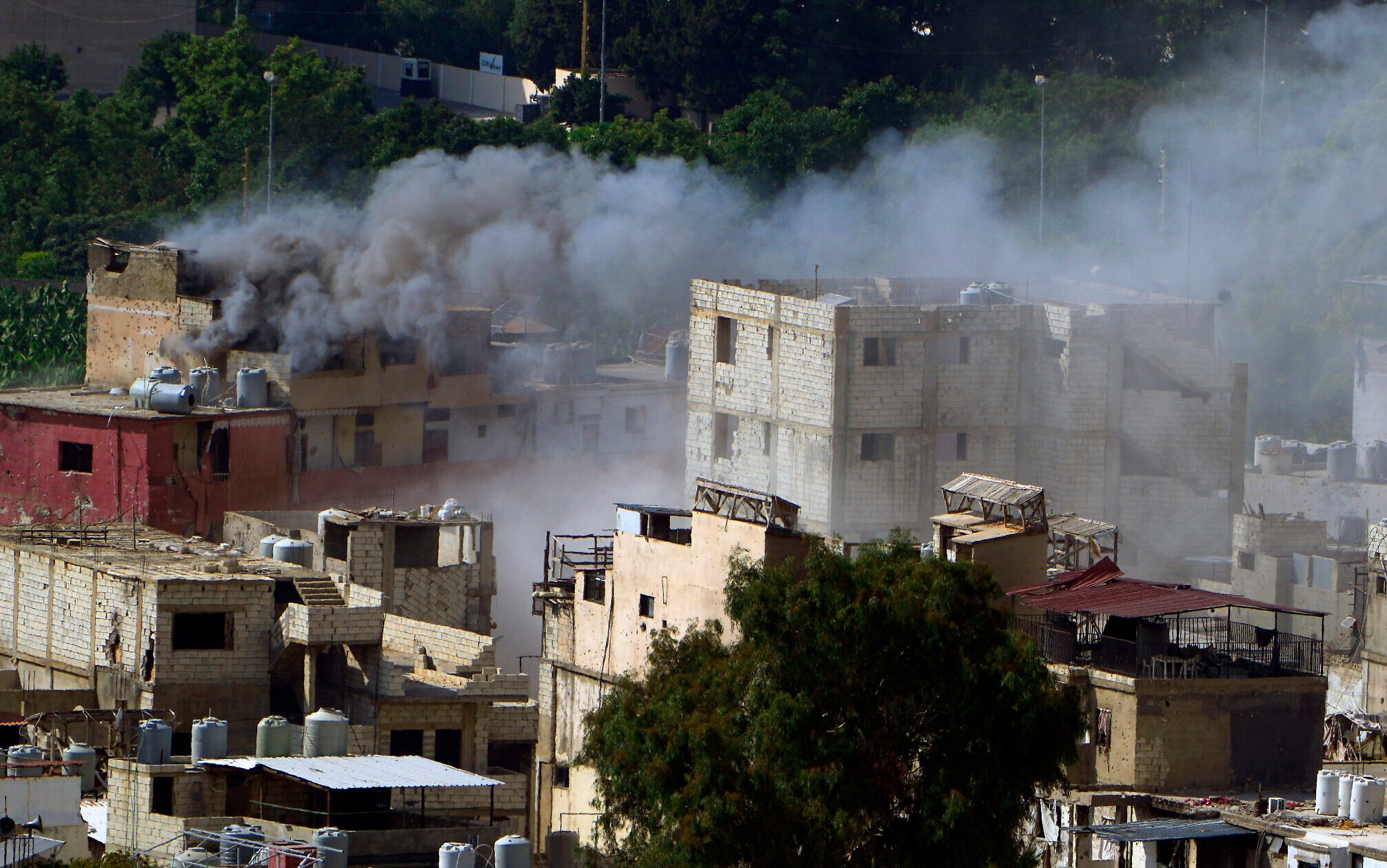 Aerial view of Ein el-Hilweh Palestinian refugee camp in Lebanon