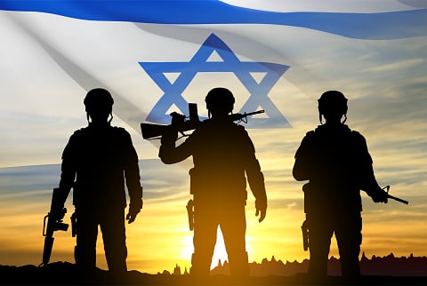 Shadowy figure on private jet with US and Israel flags symbolizing secret political ties