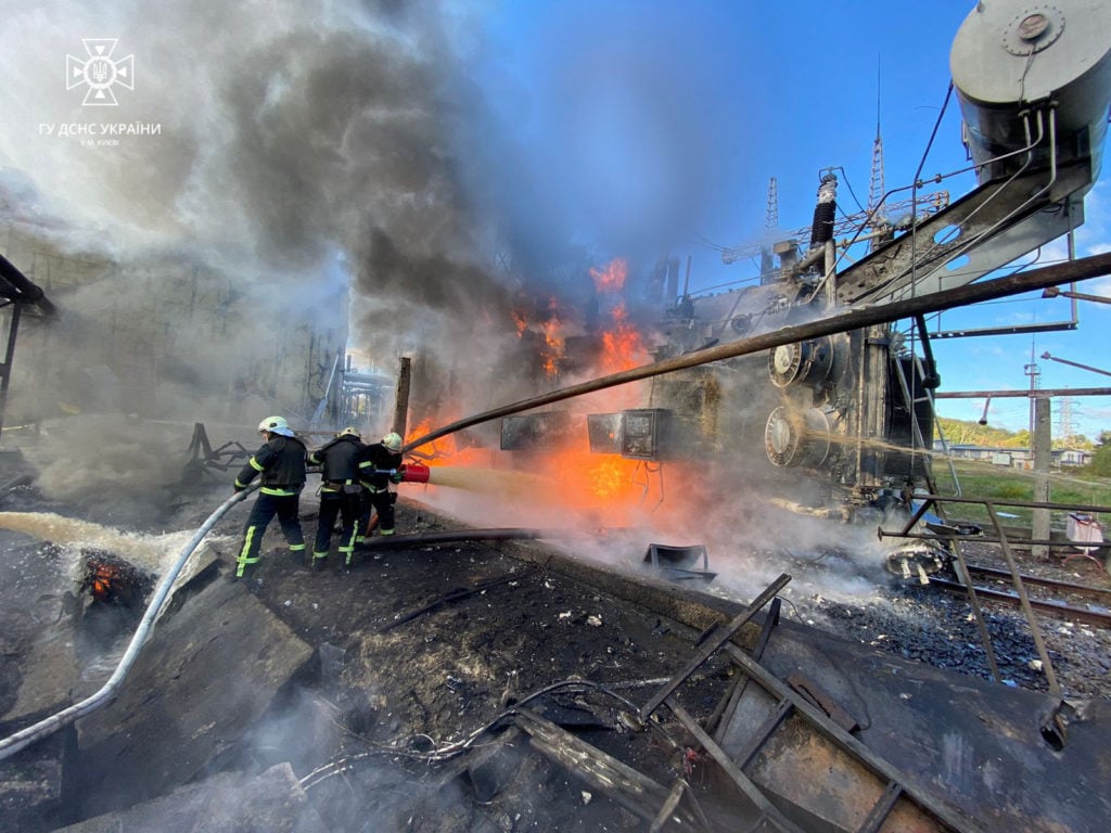 Power infrastructure damaged by missile strikes in Ukraine 2025	