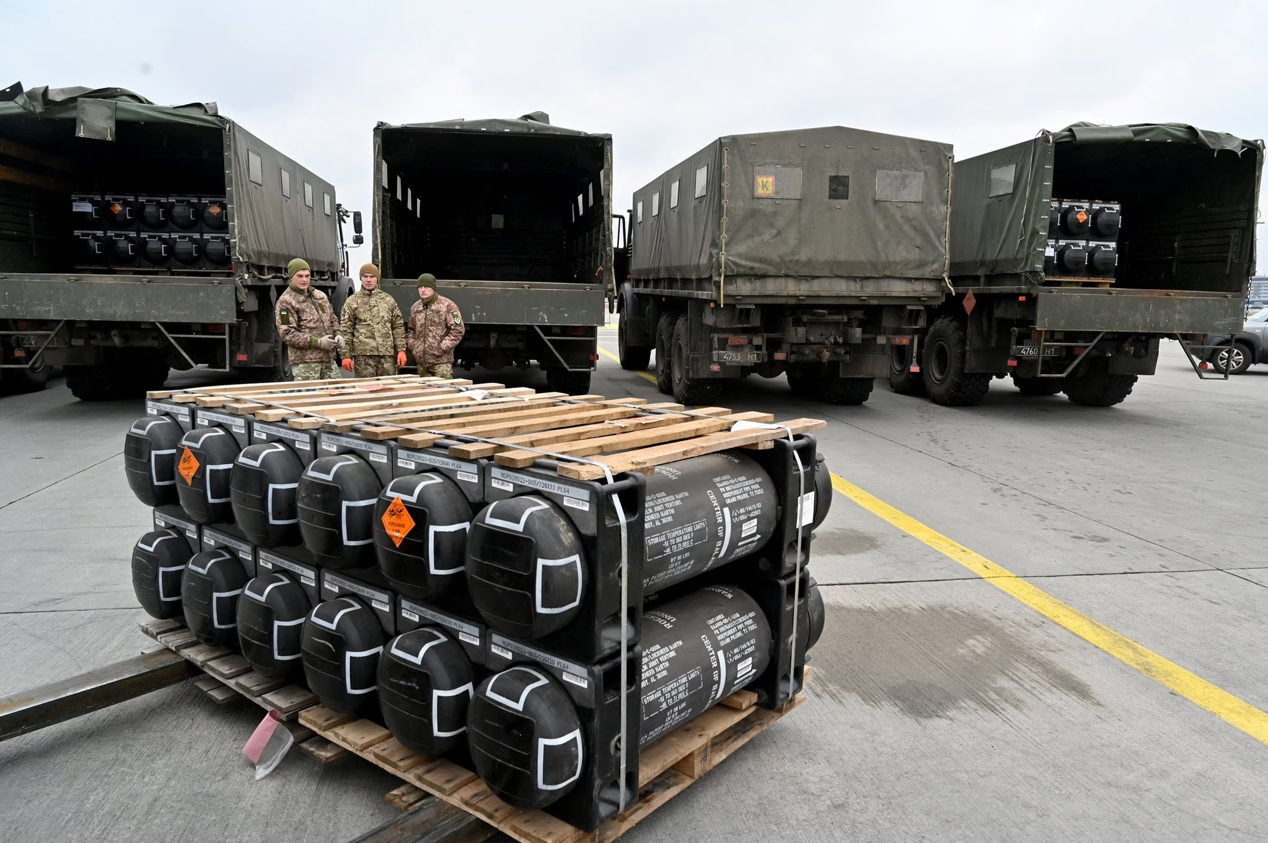 NATO arms supplies being loaded for Ukraine