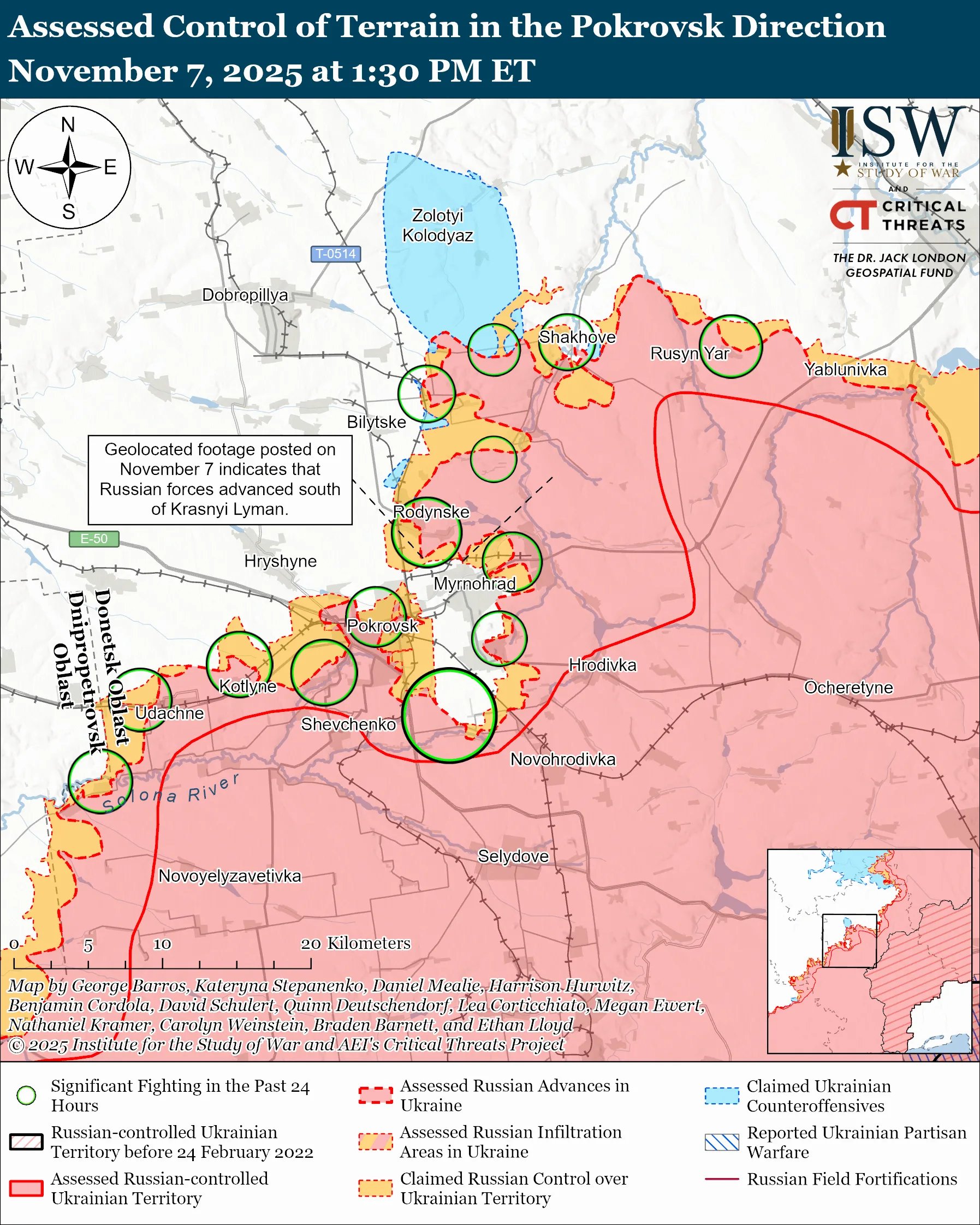 Map showing Pokrovsk strategic location as logistics hub in Donetsk region Ukraine