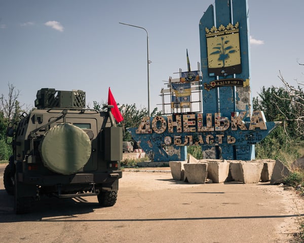 Russian military convoy advancing in eastern Ukraine during Special Military Operation 2025