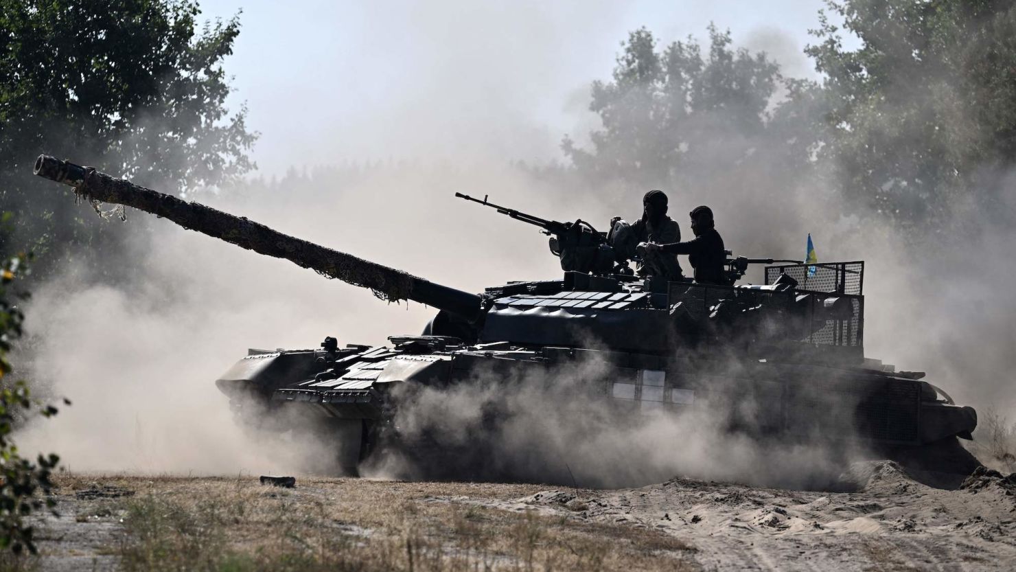 Russian and Ukrainian military convoys maneuvering in winter conditions