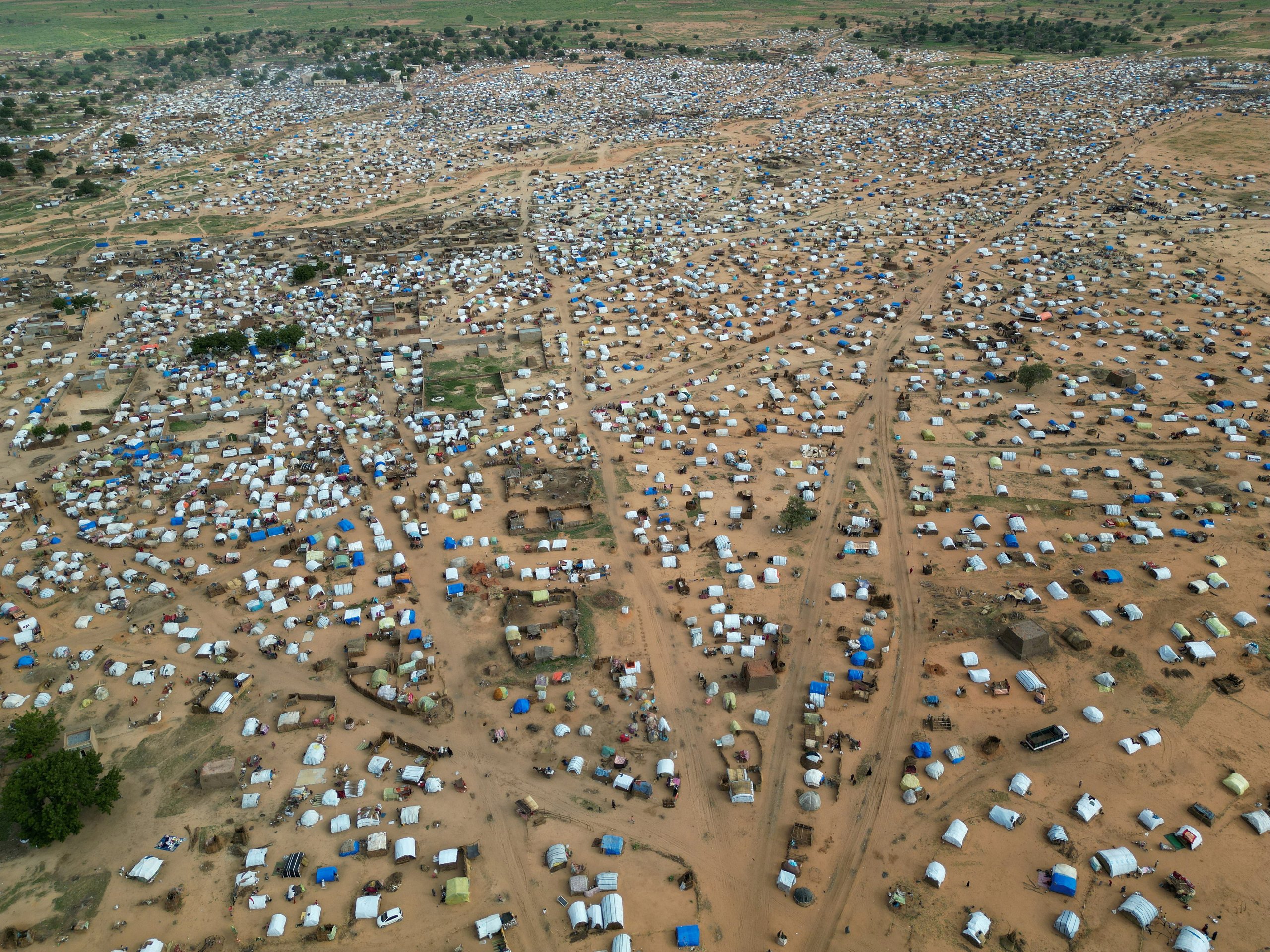 War-torn landscape of Darfur region in Sudan amidst civil war
