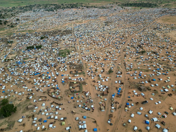 War-torn landscape of Darfur region in Sudan amidst civil war