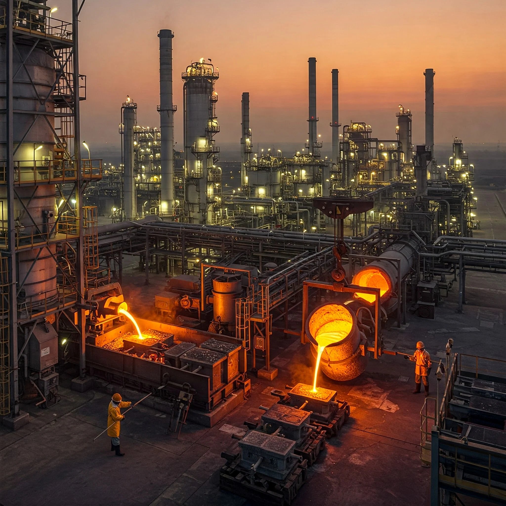 Gold refinery facility in Sudan producing gold bullion