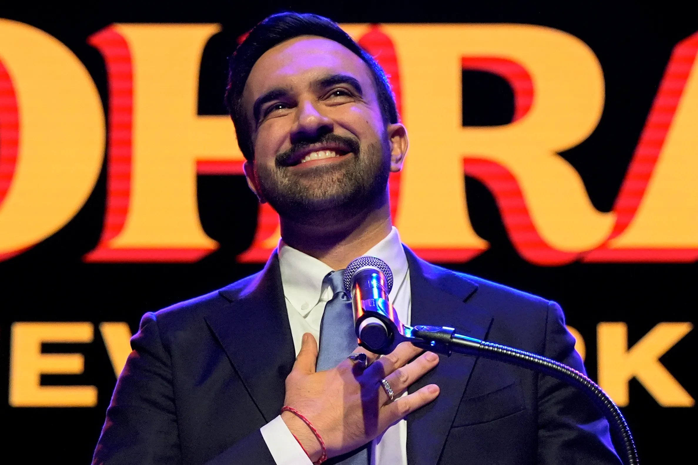 Zohran Mamdani celebrating after winning New York City mayoral election 2025