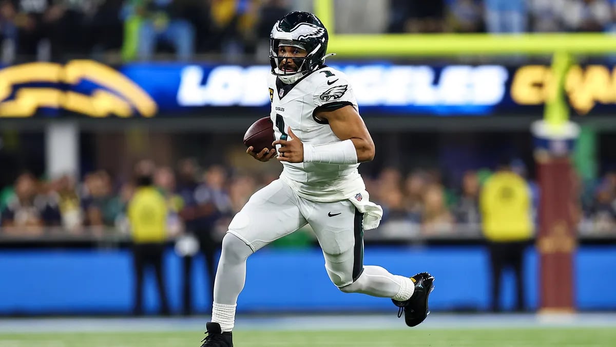 Jalen Hurts dejected after 5 turnovers OT loss Chargers Eagles collapse