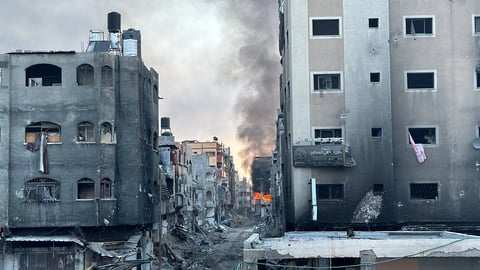 Smoke rises from Beit Lahiya homes after Israeli ceasefire violation strikes Day 730 Gaza