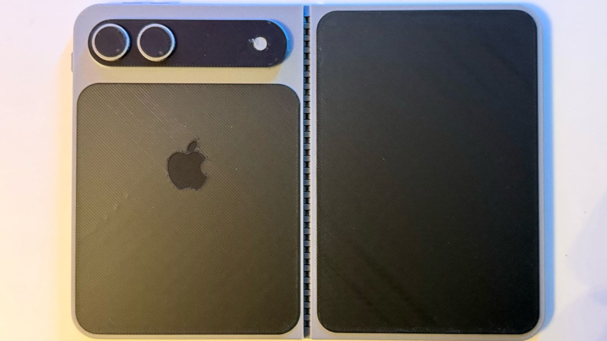 iPhone Fold 3D printed mockup 7.8-inch creaseless display leaked 2026