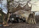 Frontline military positions and damaged buildings in Kupiansk 2025