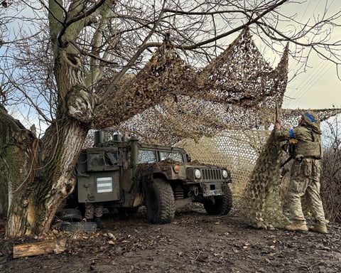 Frontline military positions and damaged buildings in Kupiansk 2025