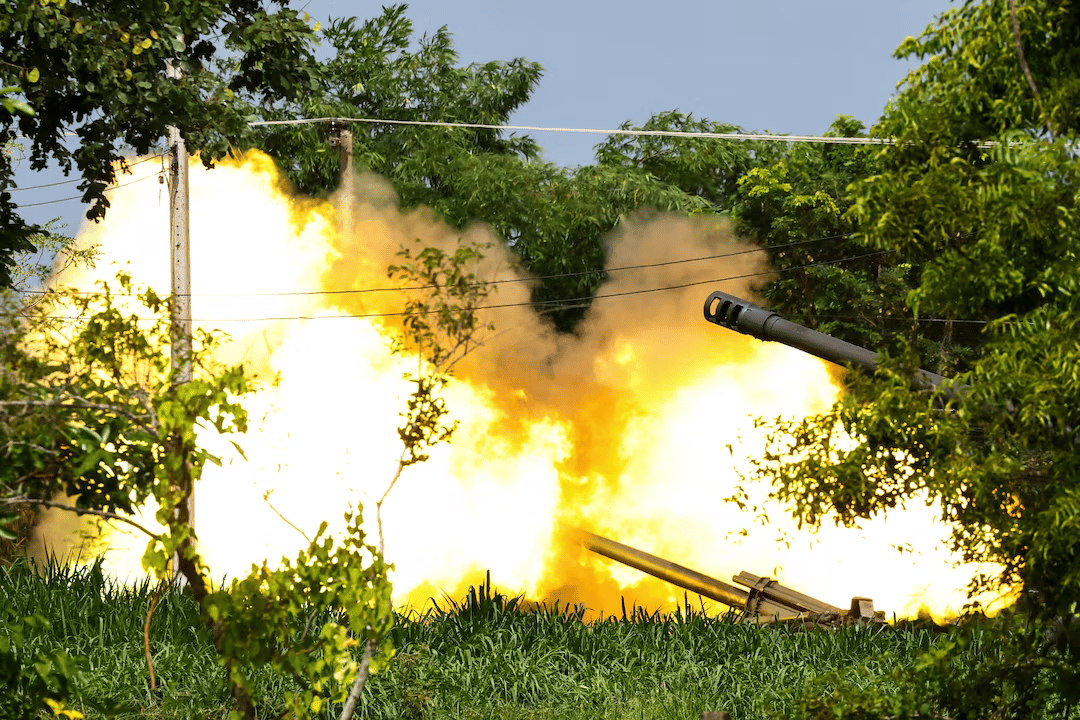 Thai airstrikes hit Cambodian positions displacing 135000 in border war 2025