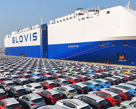 Chinese electric vehicles at European port following EU-China EV trade deal