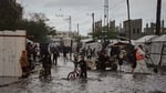 Flooded tents in Gaza displacement camp after heavy winter rain