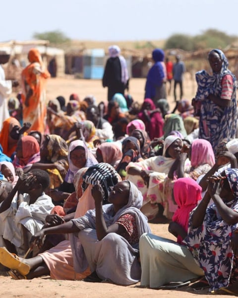 Sudanese civilians displaced after deadly militia attacks in Abu Zabad, West Kordofan, during the Sudan civil war