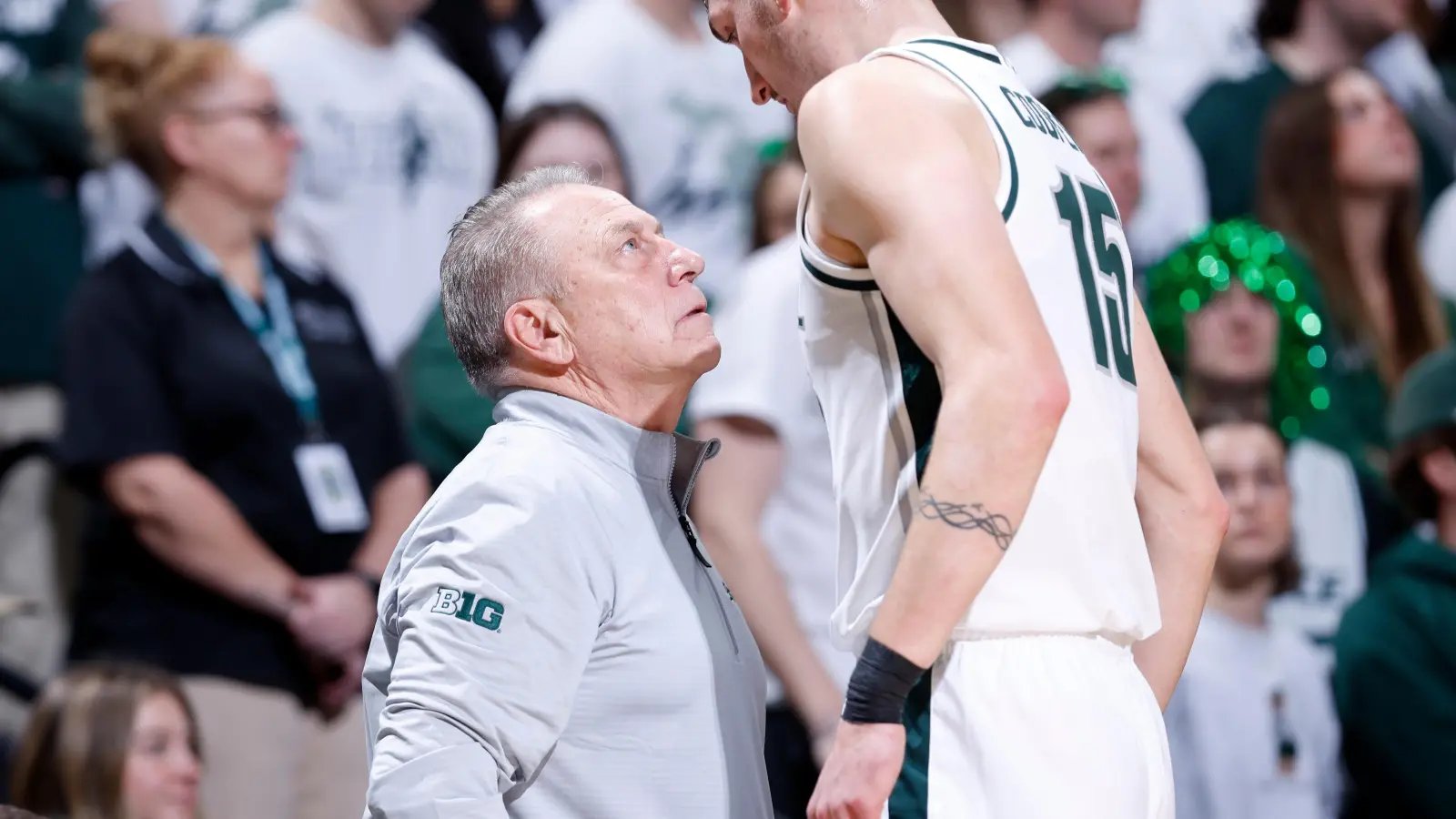 Carson Cooper scores during Michigan State 66-60 win over Ohio State at Breslin Center