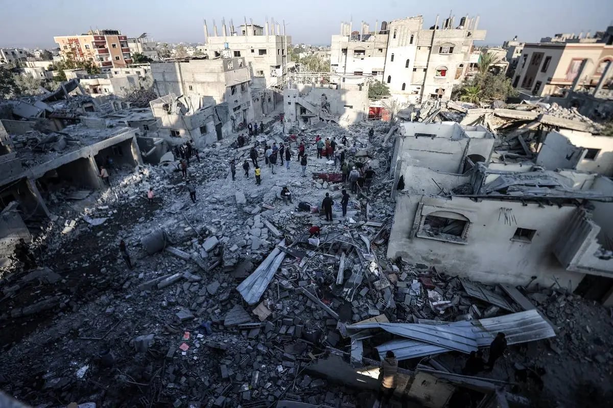 Destroyed residential buildings in Gaza following Israeli military operations documented in UN report