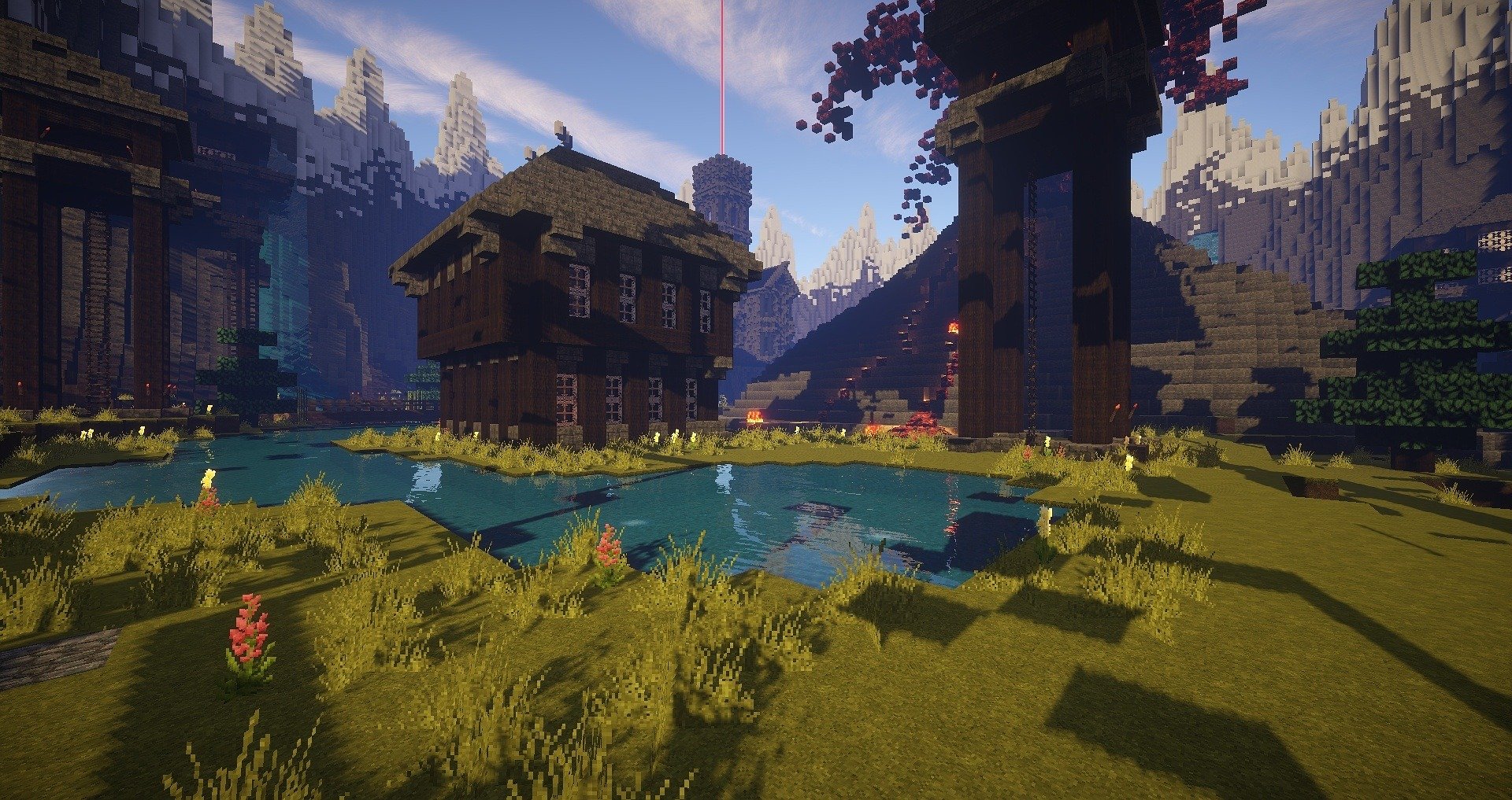 Building towns in Minecraft game