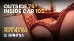 Illustration showing dangers of leaving a child unattended inside a car