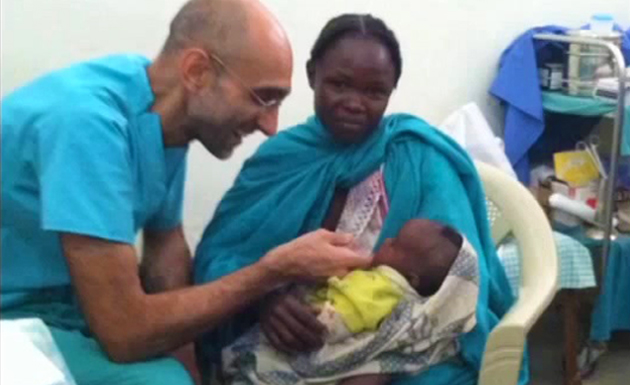 Dr Tom Catena treating patients at Mother of Mercy Hospital in Sudan