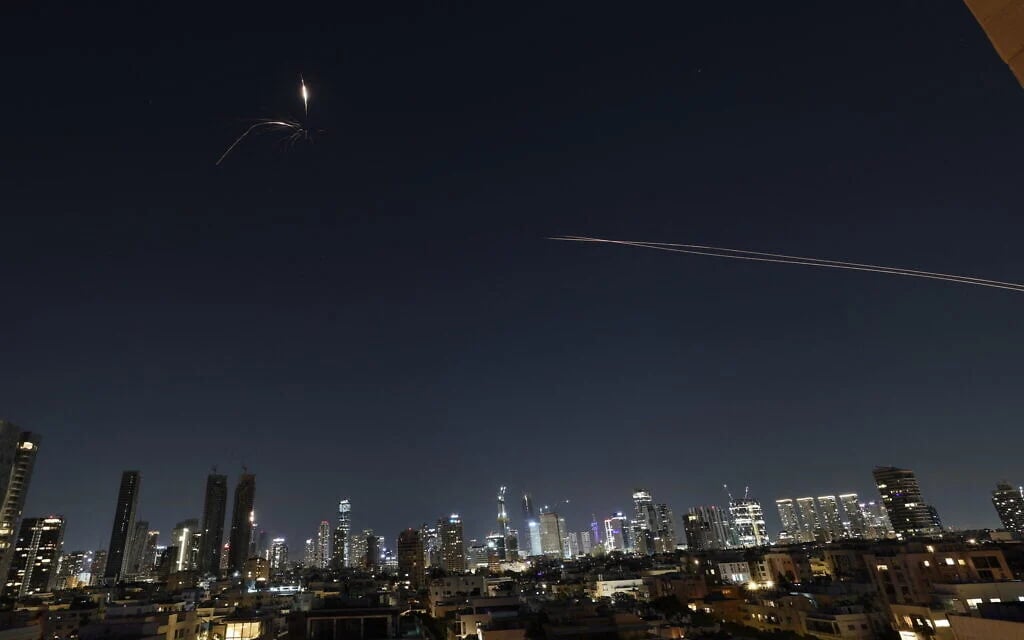Missiles launched during the escalating Israel–Iran conflict in the Middle East