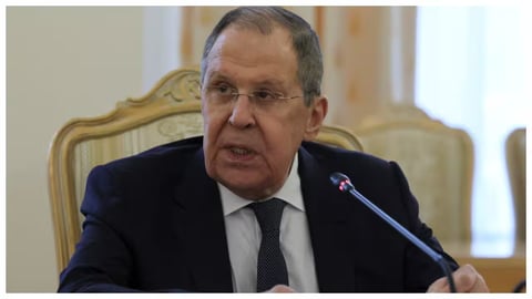 Sergey Lavrov speaking as Russian oil tankers sail despite US sanctions