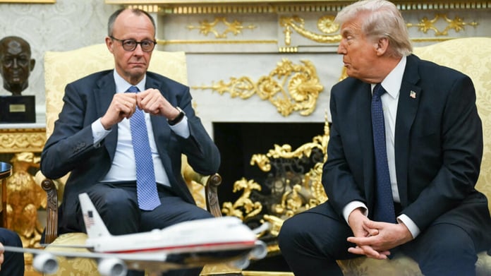 German Chancellor Friedrich Merz meets US President Donald Trump at the White House to discuss ending the Ukraine war