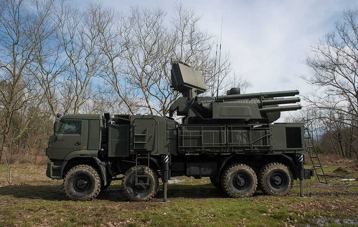 Russian air defense system intercepting Ukrainian drone during Russia Ukraine war