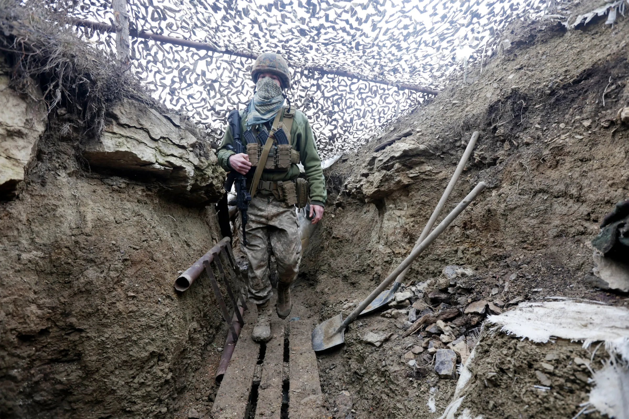 Russian soldiers during combat training amid the Russia Ukraine war