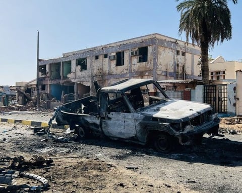 Sudan Civil War devastation showing drone strike damage and collapsing healthcare system