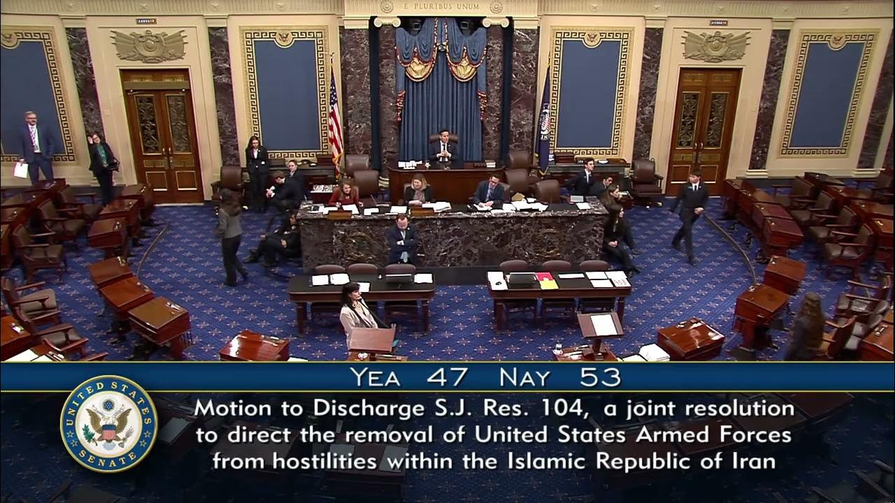 US Senate votes on Iran war powers resolution allowing continued military strikes