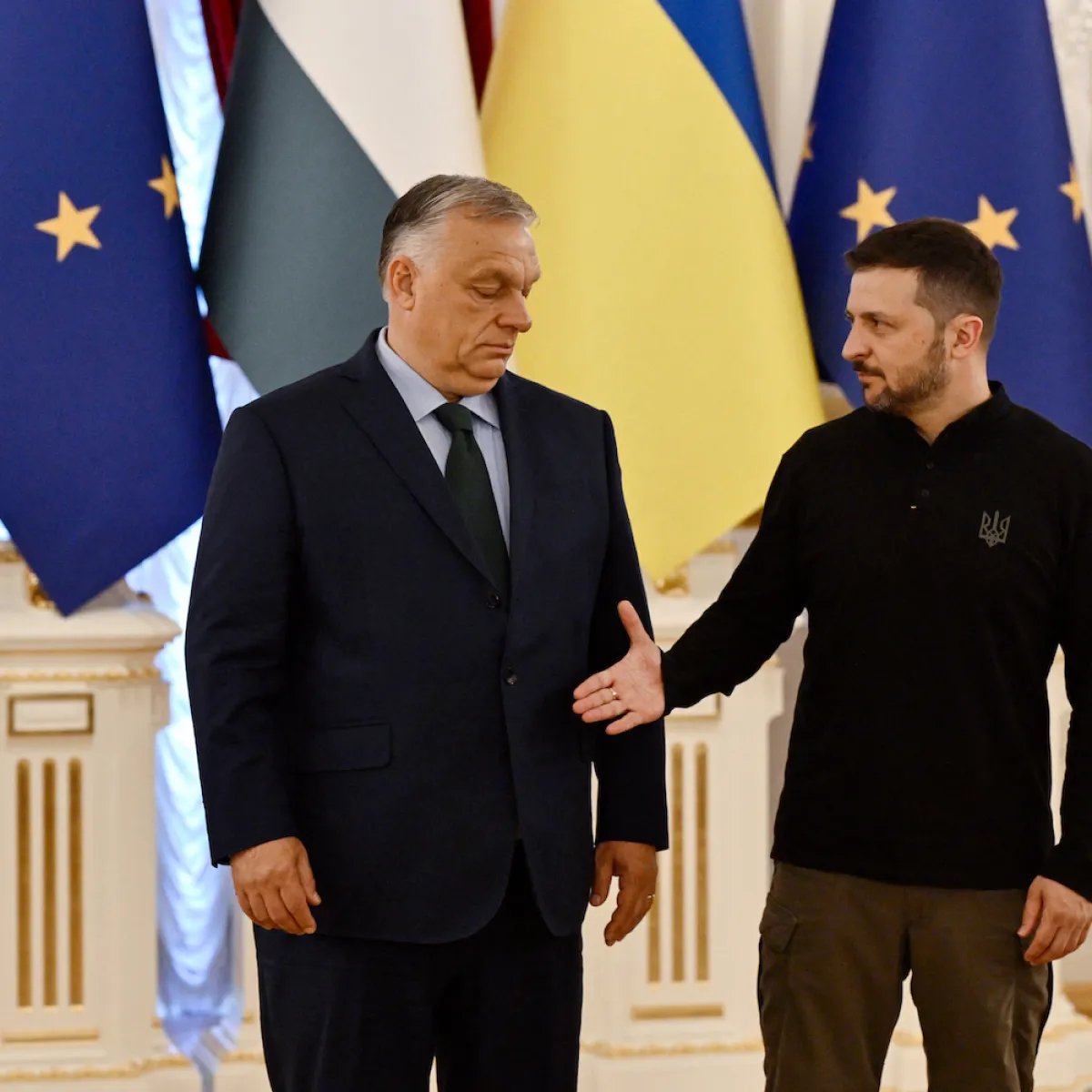 Zelenskyy and Orban during EU crisis over Russia Ukraine war aid dispute