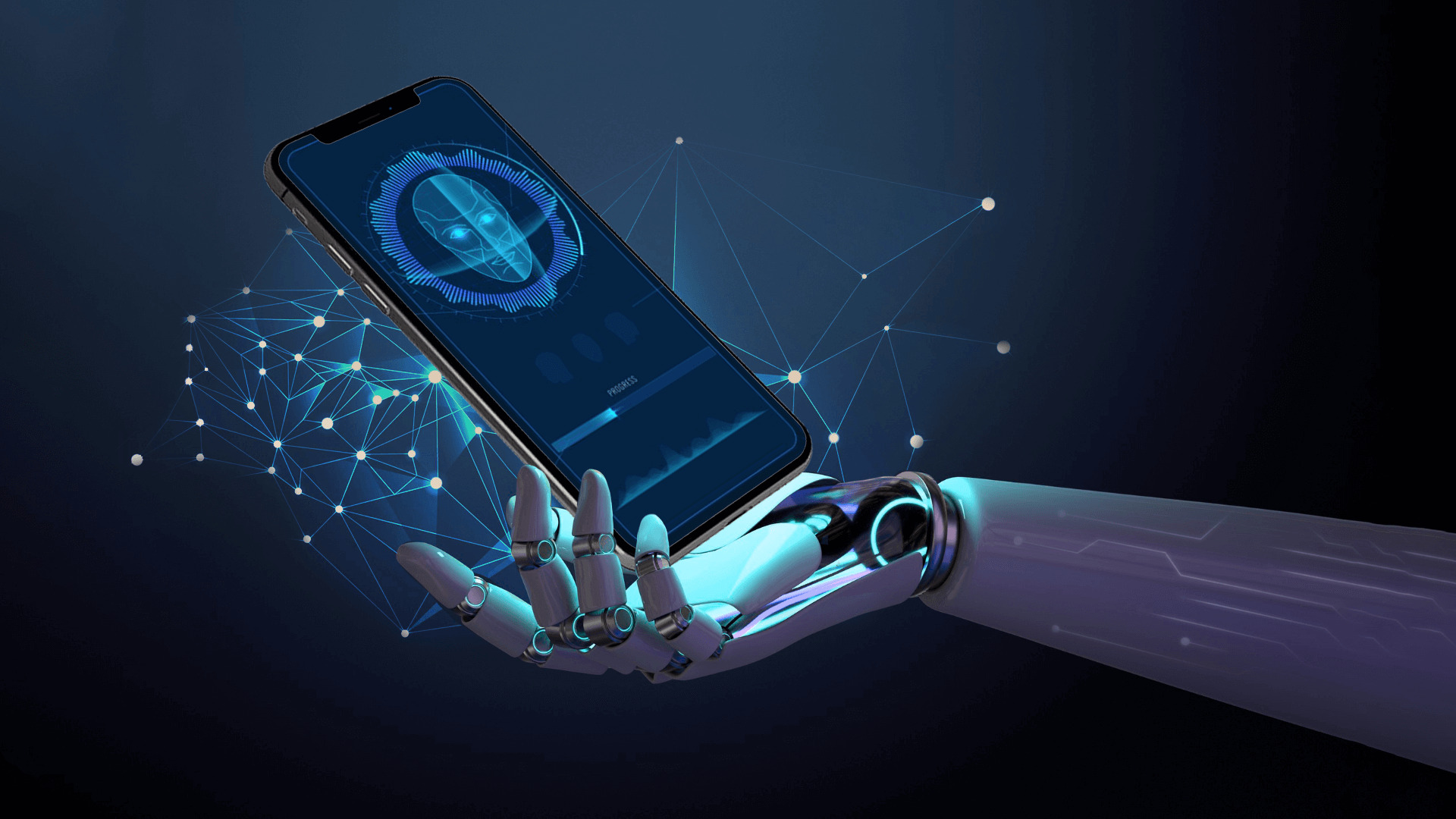 User building an application on smartphone using AI-generated interface in real time
