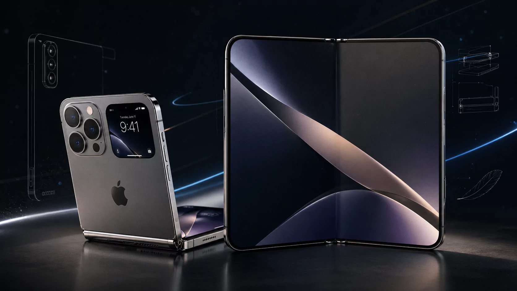 Apple iPhone Ultra foldable design leak showing dual screen display