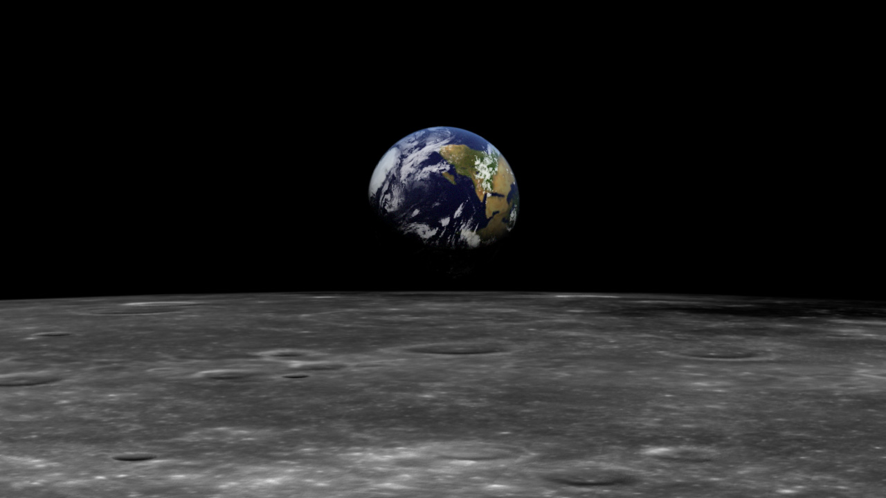 View of Earth from lunar orbit during Artemis II mission