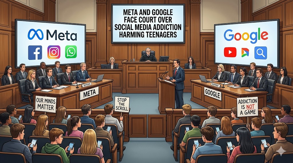 Meta and Google face court over social media addiction harming teenagers