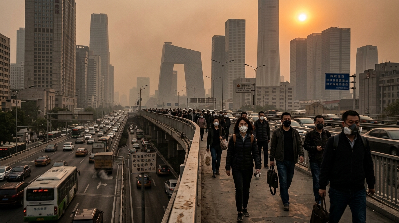 City covered in smog as climate change worsens global health crisis