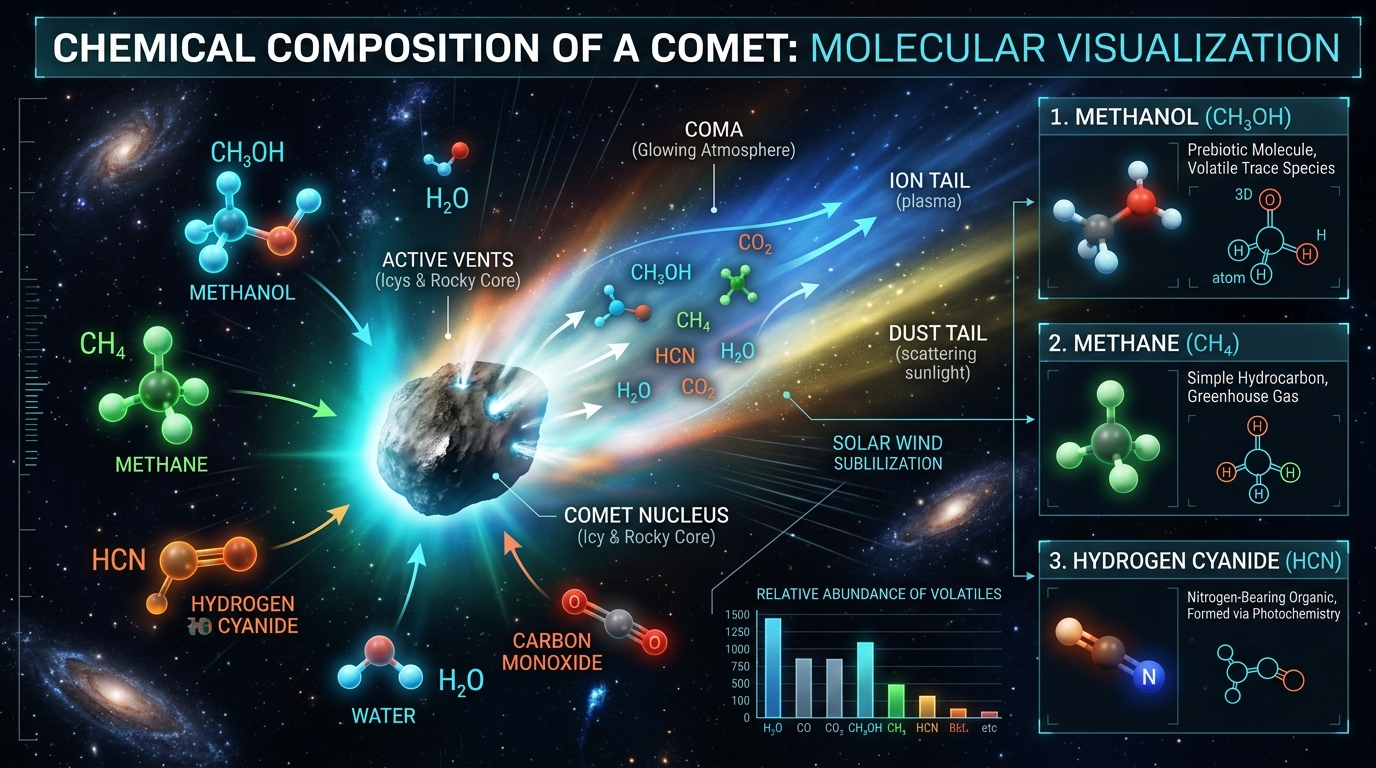 Chemical composition of comet 3I ATLAS showing methanol and methane