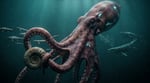 Giant prehistoric Kraken-like octopus dominating Cretaceous ocean ecosystem