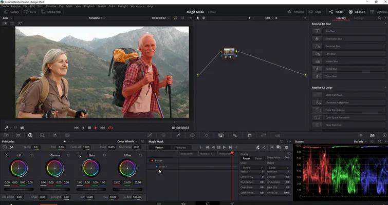 AI Magic Mask tool isolating subject in photo