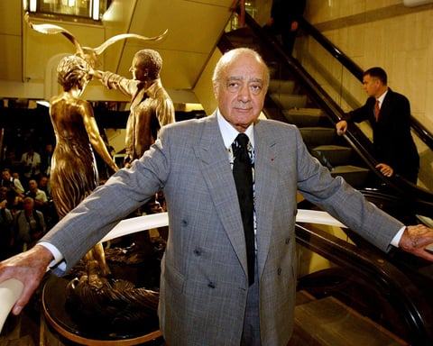 Mohamed Al Fayed Harrods London scandal Epstein Files investigation