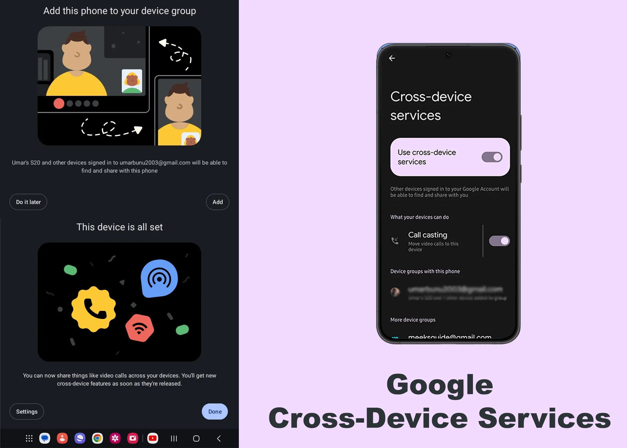Cross-device features between Galaxy phone and Windows 11 PC
