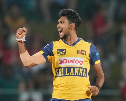 Matheesha Pathirana bowling for KKR after receiving NOC in IPL 2026